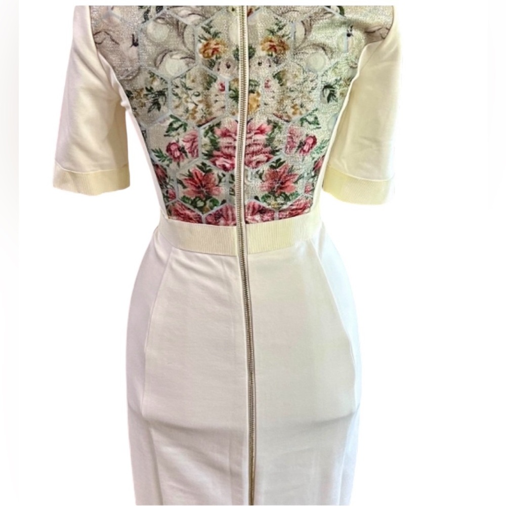 Ted Baker Honeycomb Floral Print White Dress - Picture 2 of 7